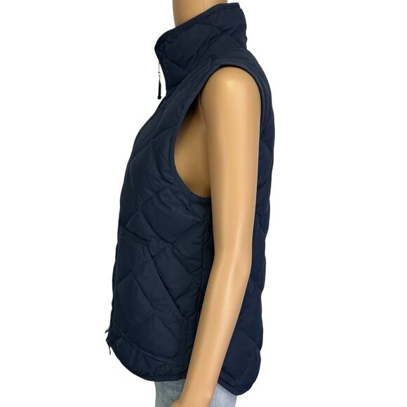 J. Crew Quilted Puffer Excursion Vest Navy Blue Two-Way Zipper 92465 Size S - Picture 7 of 11